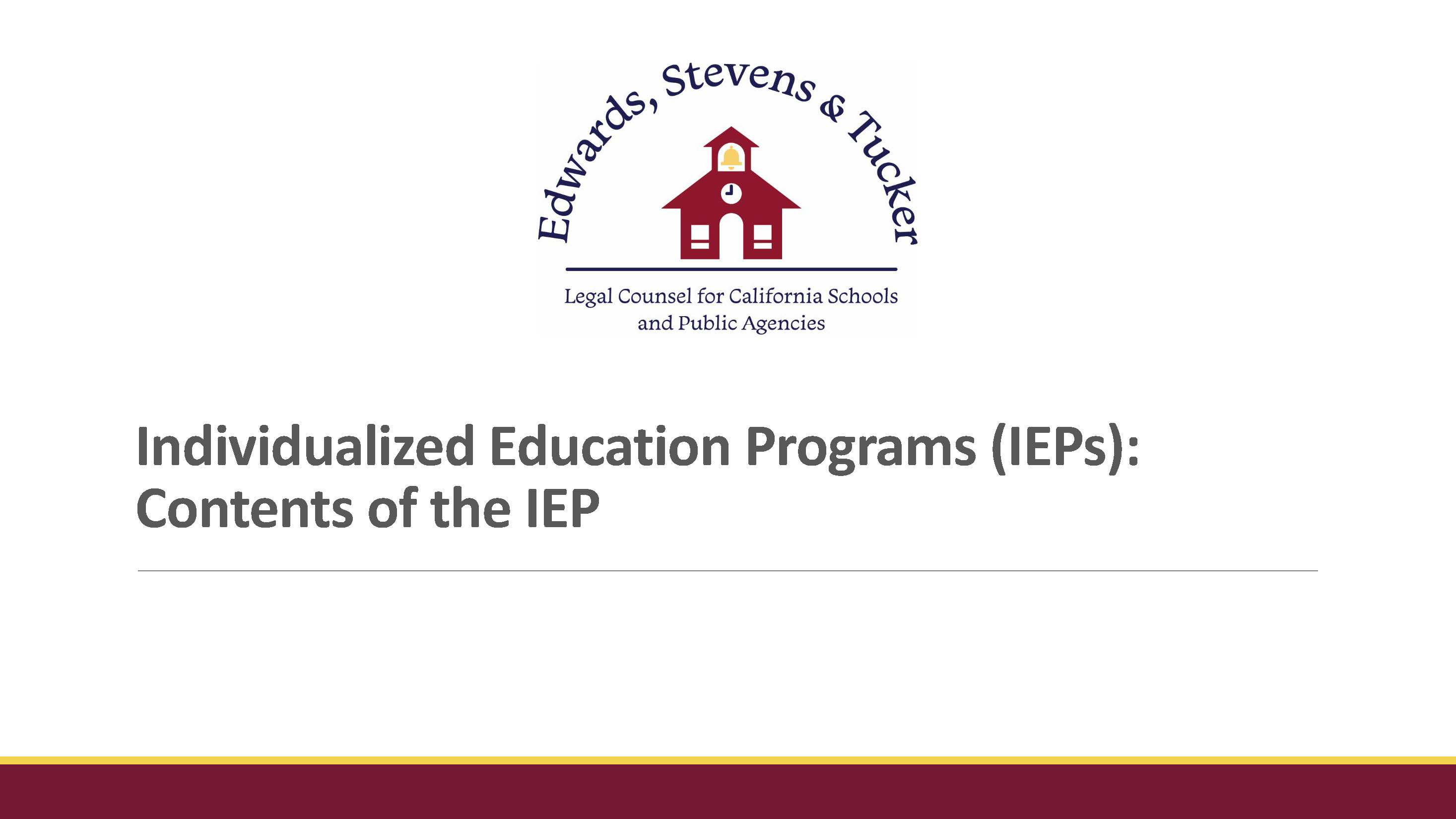 Contents Of The IEP