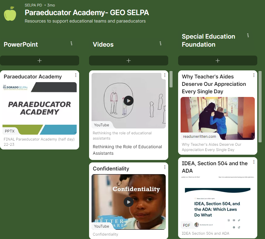 Paraeducator Resources